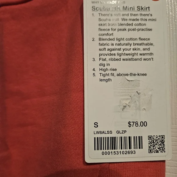 Lululemon Athletica Vibrant Coral Mini Skirt - Picture 3 of 6